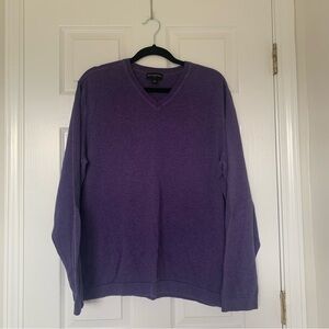 Banana Republic Men's Purple V-Neck Sweater Size Extra Large